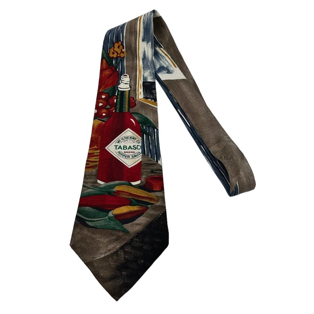 TABASCO SAUCE BOTTLE MULTICOLOR ALL OVER DESIGN SILK MEN’S TIE